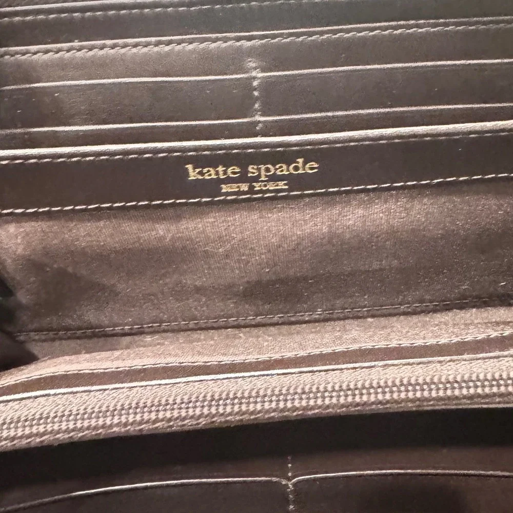 Kate‎ Spade New York Brown Nylon Zip Around Wallet Organizer preloved